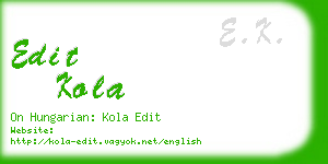 edit kola business card